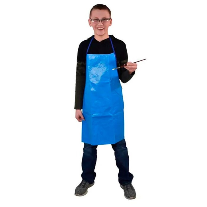 Sax Easy-to-Clean Vinyl Student Apron, 29 x 17 Inches, Blue