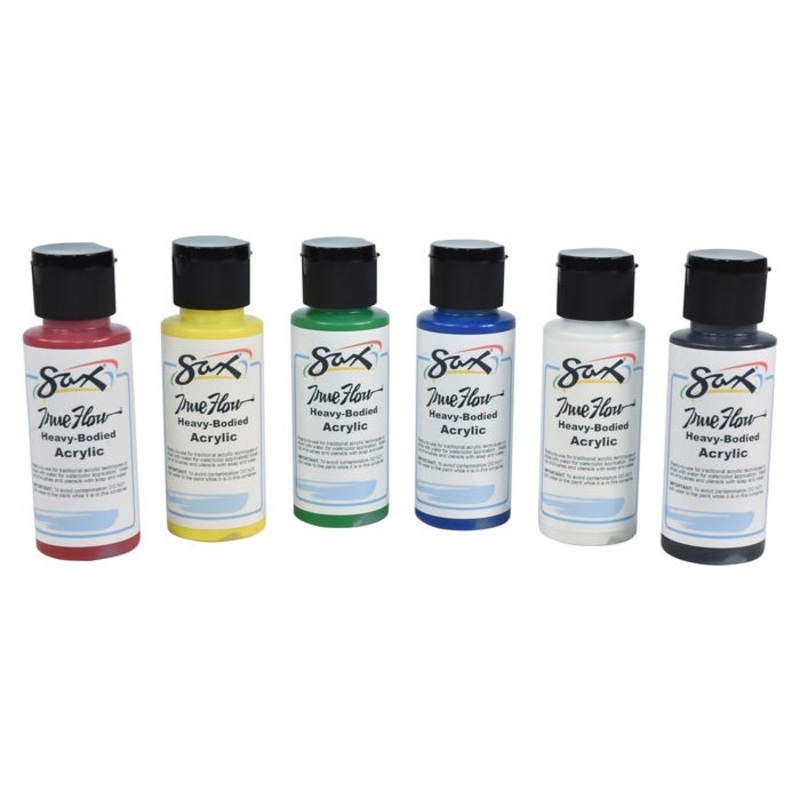 Sax Heavy Body Acrylic Paint, 2 Ounce Bottles, Assorted Colors, Set of 6