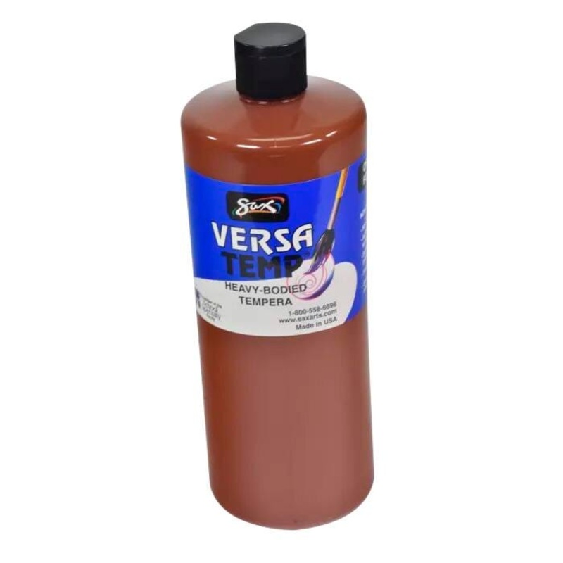 Sax Versatemp Heavy-Bodied Tempera Paint, 1 Quart, Brown