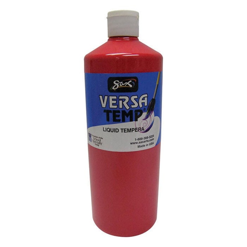 Sax Versatemp Heavy-Bodied Tempera Paint, 1 Quart, Primary Red