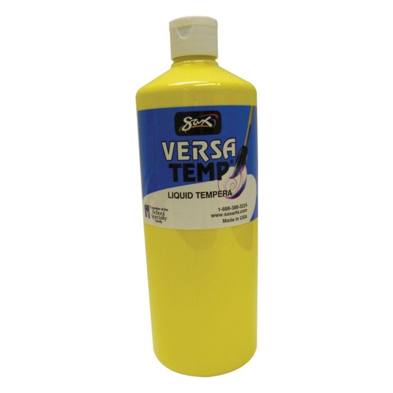 Sax Versatemp Heavy-Bodied Tempera Paint, 1 Quart, Primary Yellow