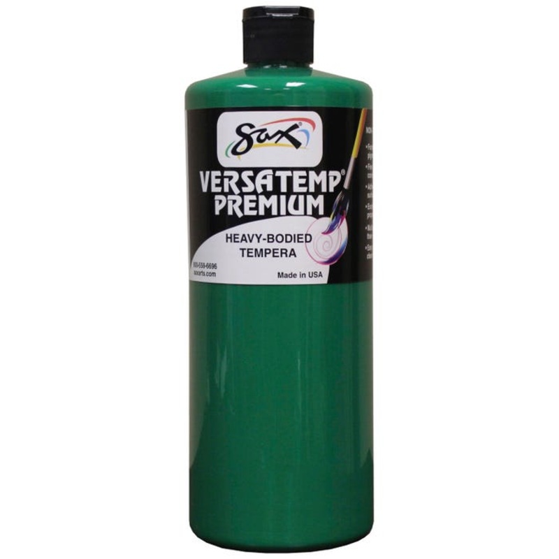 Sax Versatemp Premium Heavy-Bodied Tempera Paint, 1 Quart, Green