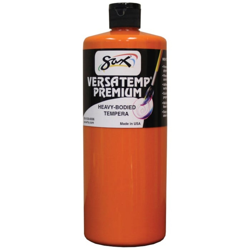 Sax Versatemp Premium Heavy-Bodied Tempera Paint, 1 Quart, Orange