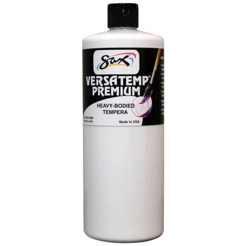 Sax Versatemp Premium Heavy-Bodied Tempera Paint, 1 Quart, White
