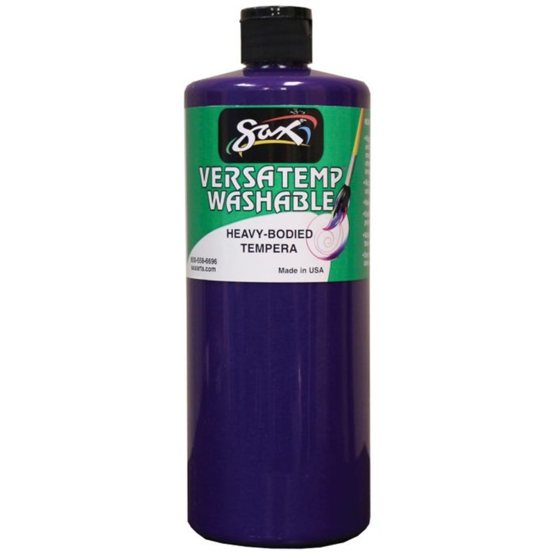 Sax Versatemp Washable Heavy-Bodied Tempera Paint, 1 Quart, Violet