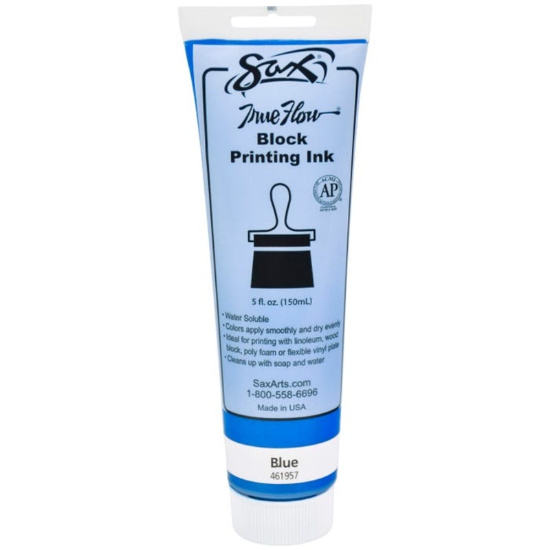 Sax Water Soluble Block Printing Ink, 5 Ounce Tube, Primary Blue