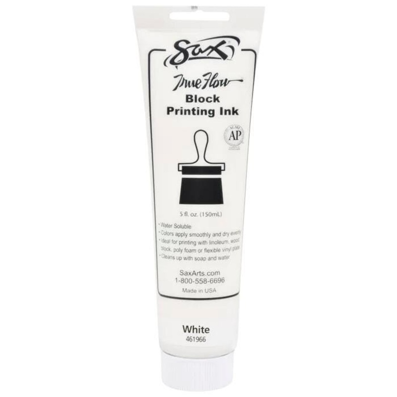 Sax Water Soluble Block Printing Ink, 5 Ounce Tube, White
