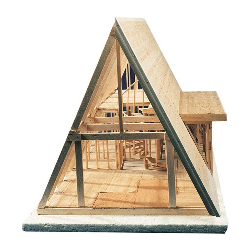 A-Frame House Model Kit, 6 Drawings, Ages 8 and Up, Wood