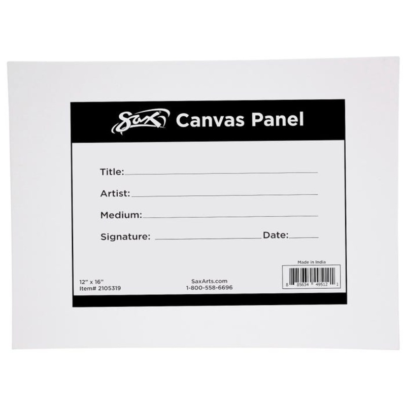 Sax Genuine Canvas Panel, 12 x 16 Inches, White