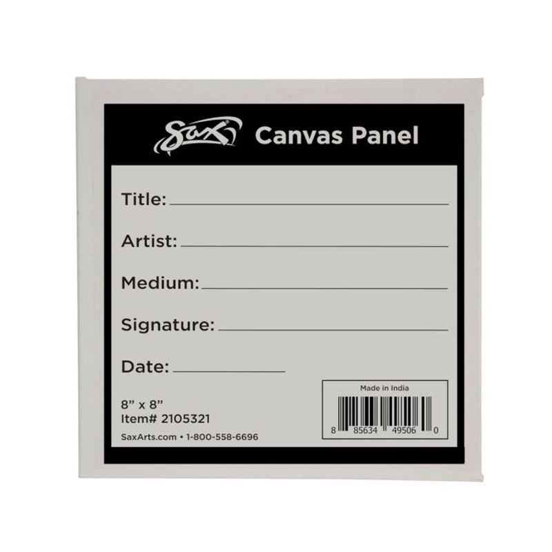 Sax Genuine Canvas Panel, 8 x 8 Inches, White