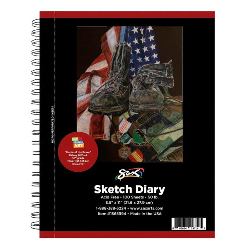 Sax Sketch Diary, 50 lb, 8-1/2 x 11 Inches, 100 Sheets