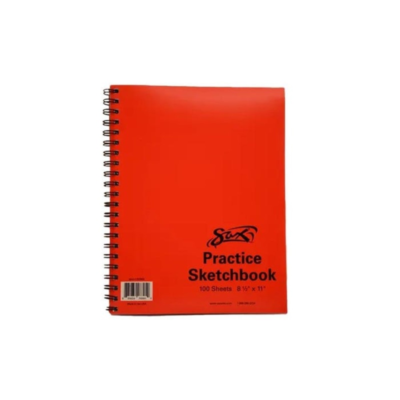 Sax Spiral Binding Sketchbook, 50 lbs, 8-1/2 x 11 Inches, White, 100 Sheets