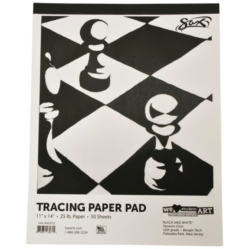 Sax Tracing Paper Pad, 25 lbs, 11 x 14 Inches, 50 Sheets