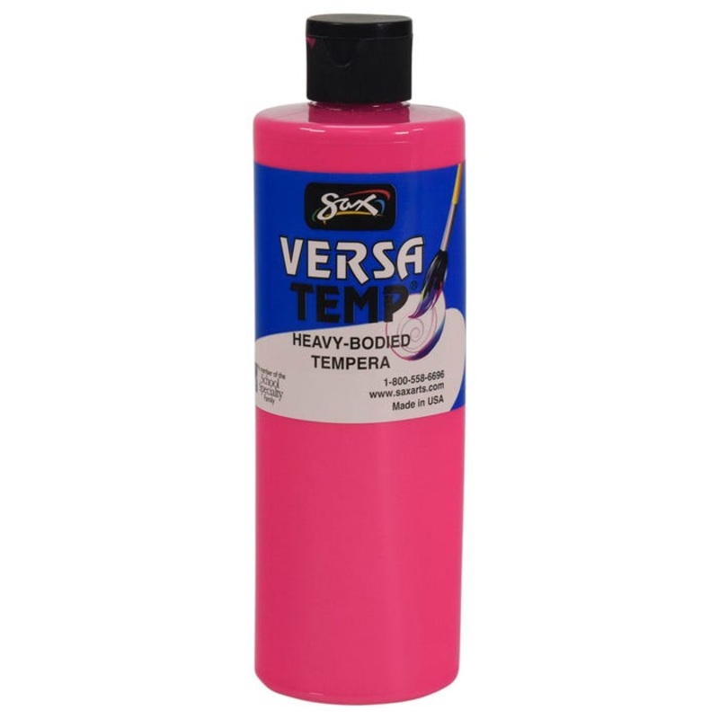 Sax Versatemp Heavy-Bodied Tempera Paint, 1 Pint, Fluorescent Pink
