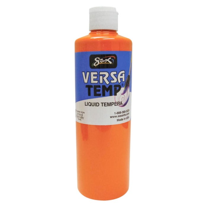 Sax Versatemp Heavy-Bodied Tempera Paint, 1 Pint, Orange