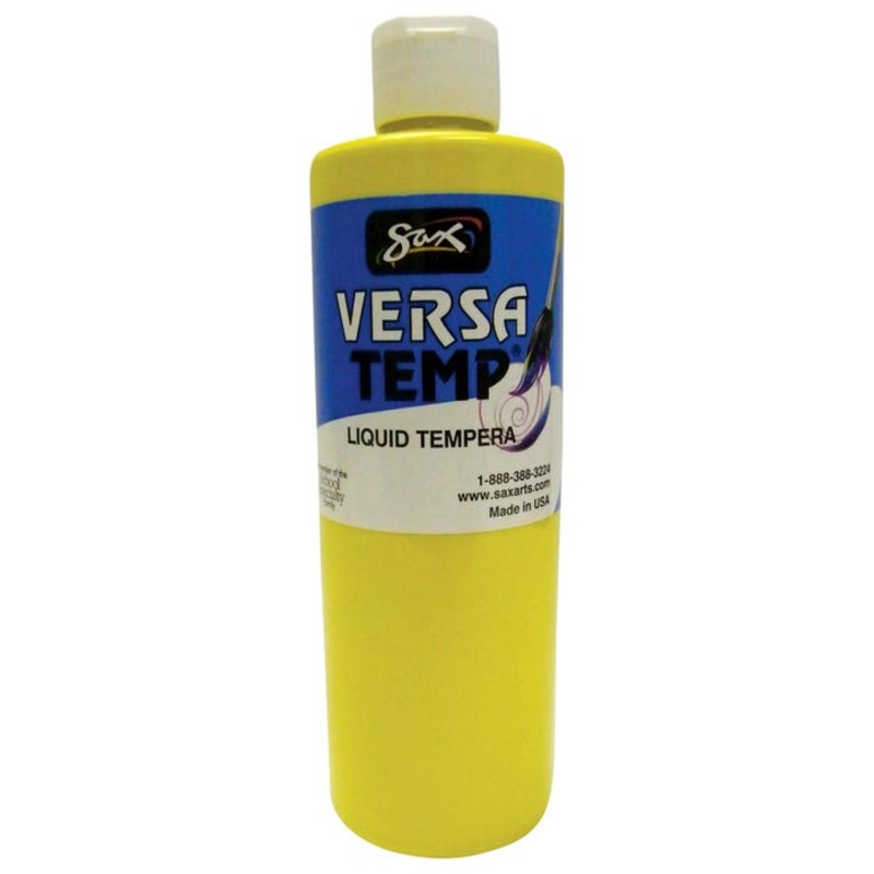 Sax Versatemp Heavy-Bodied Tempera Paint, 1 Pint, Primary Yellow