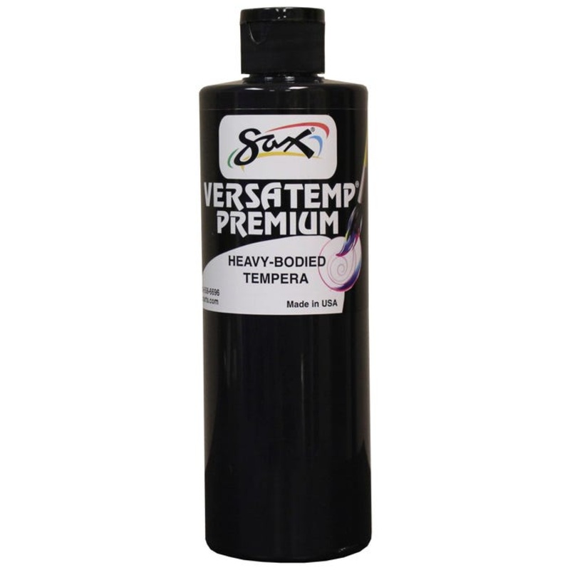 Sax Versatemp Premium Heavy-Bodied Tempera Paint, 1 Pint, Black