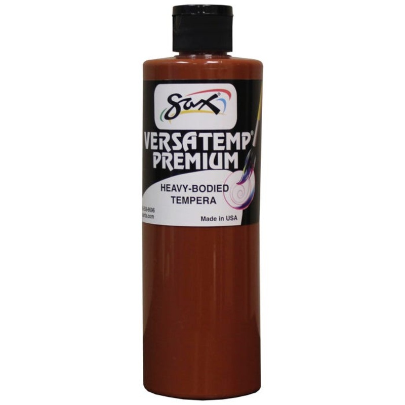 Sax Versatemp Premium Heavy-Bodied Tempera Paint, 1 Pint, Brown