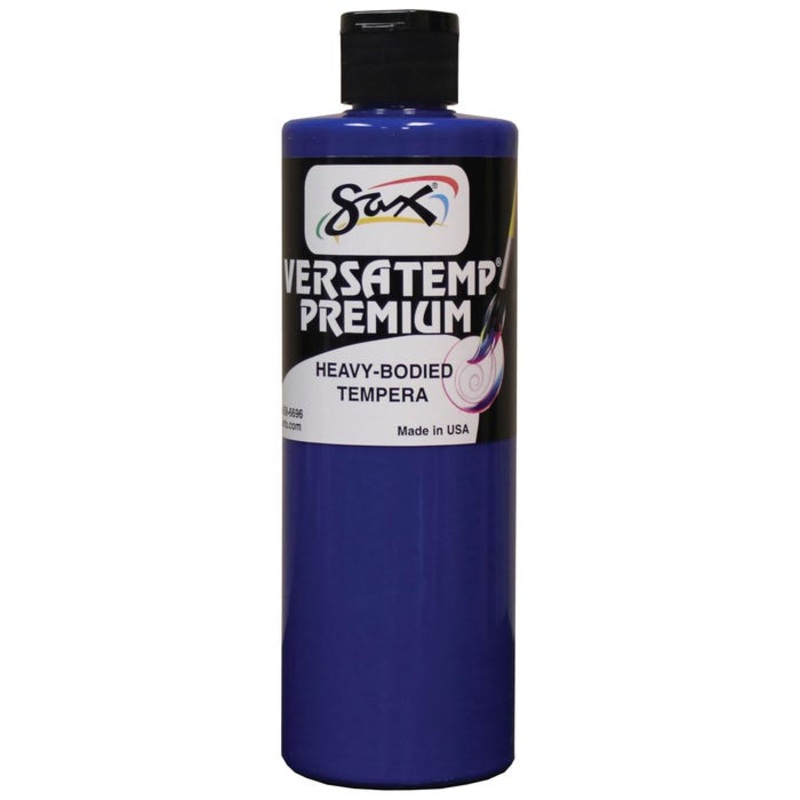 Sax Versatemp Premium Heavy-Bodied Tempera Paint, 1 Pint, Primary Blue