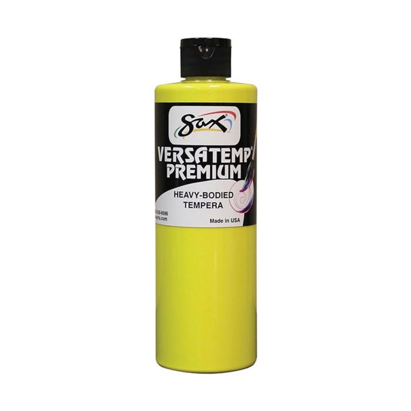 Sax Versatemp Premium Heavy-Bodied Tempera Paint, 1 Pint, Yellow