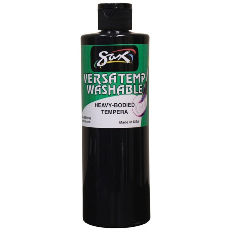 Sax Versatemp Washable Heavy-Bodied Tempera Paint, 1 Pint, Black