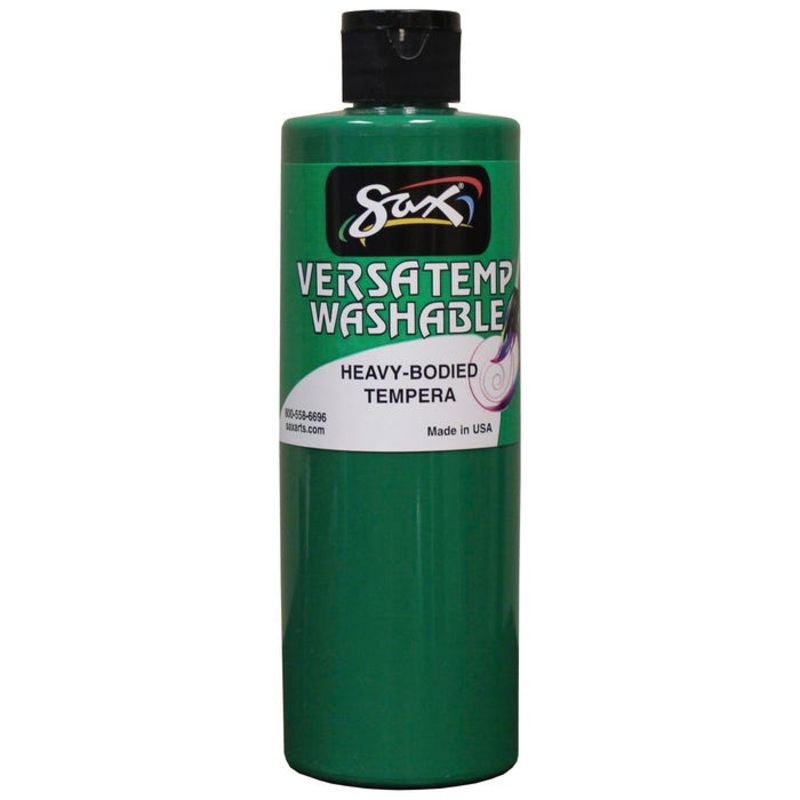 Sax Versatemp Washable Heavy-Bodied Tempera Paint, 1 Pint, Green