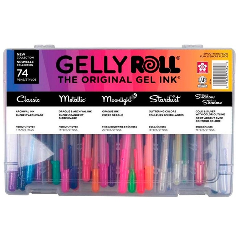 Sakura Gelly Roll Pens, Classroom Assortment, Set of 74