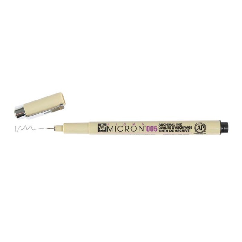 Sakura Pigma Micron Non-Toxic Permanent Waterproof Pen, 0.2 mm Tip, Black, Pack of 12