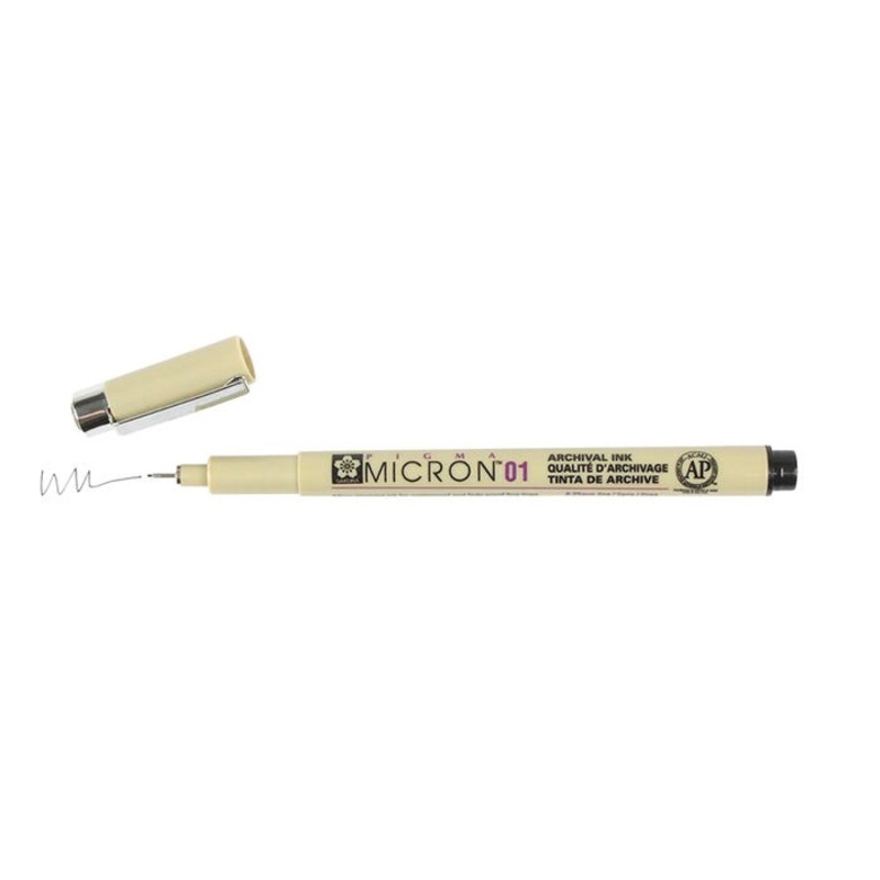 Sakura Pigma Micron Non-Toxic Permanent Waterproof Pen, 0.25 mm Tip, Black, Pack of 12