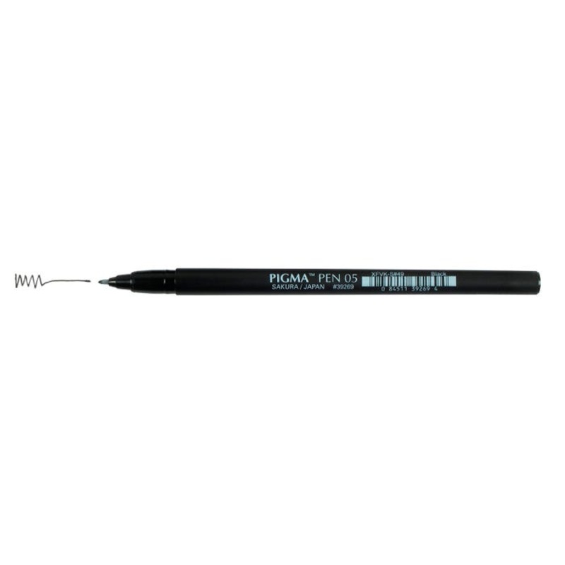 Sakura Pigma Pen, 0.5 mm, Black, Pack of 12