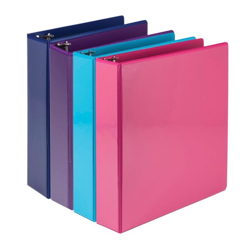 Samsill Durable View Binders, D-Ring, 2 Inch, Assorted Fashion Colors, Pack of 4