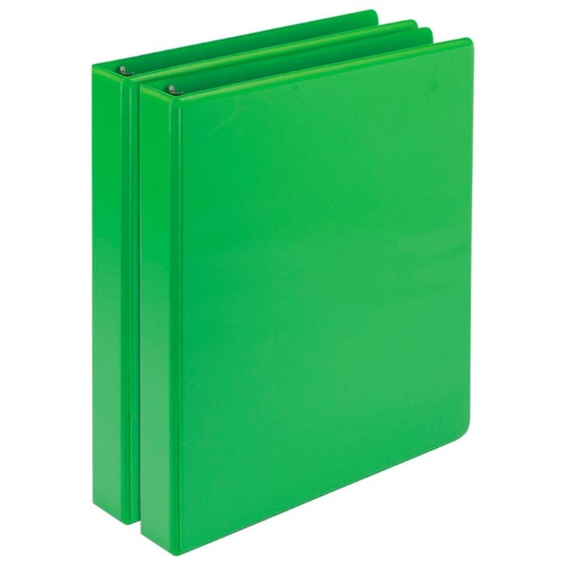 Samsill Earth's Choice Fashion Round Ring View Binder, 1 Inch, Lime, Pack of 2