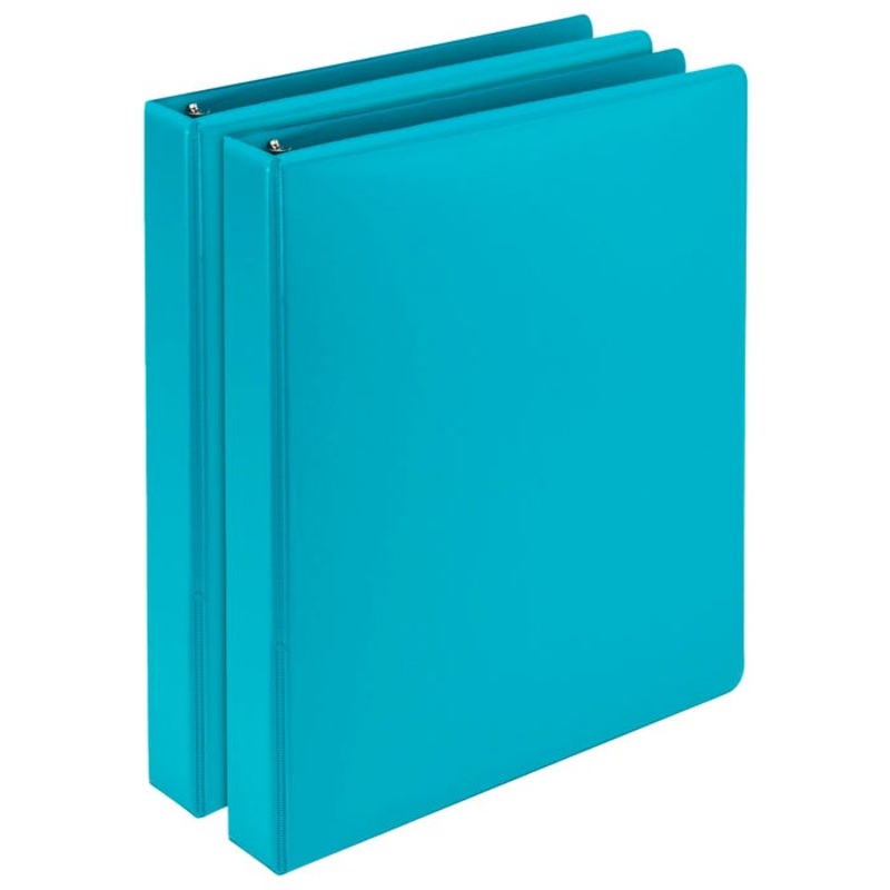 Samsill Earth's Choice Fashion Round Ring View Binder, 1 Inch, Turquoise, Pack of 2