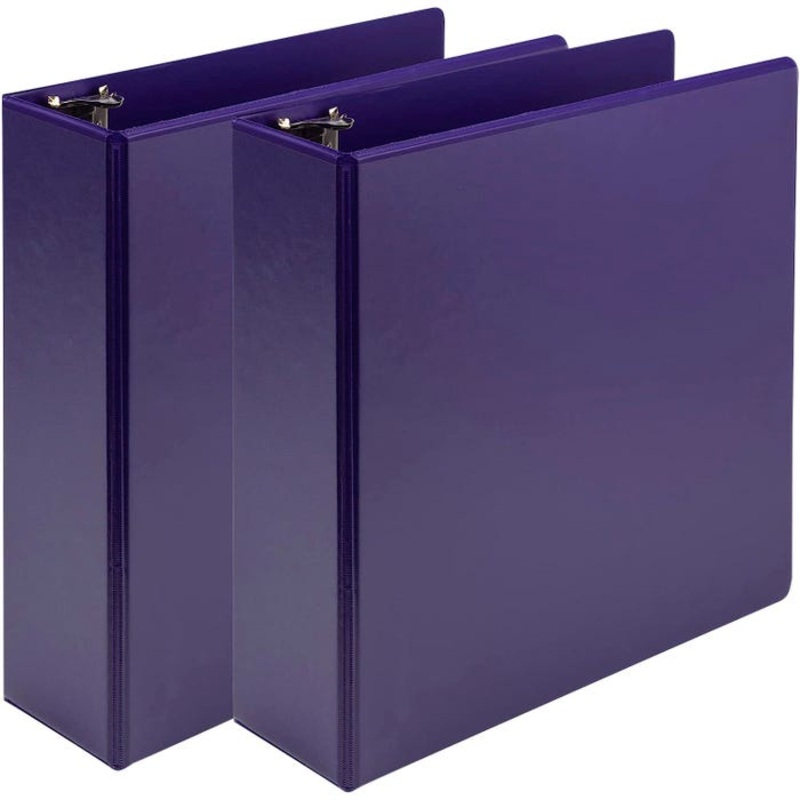 Samsill Earth's Choice Fashion View Binders, Round Ring, 3 Inch, Purple, Pack of 2
