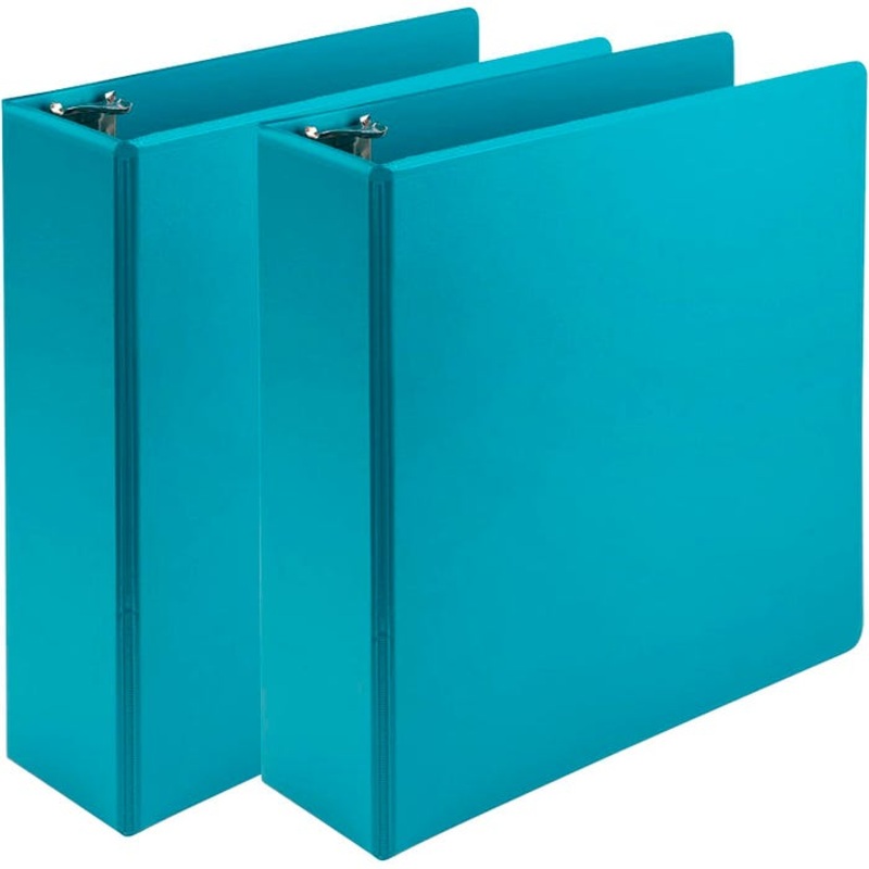 Samsill Earth's Choice Fashion View Binders, Round Ring, 3 Inch, Turquoise, Pack of 2