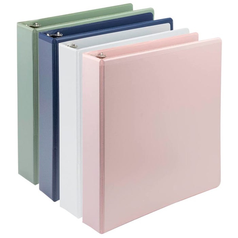 Samsill Earth Choice Durable View Binder, D-Ring, 1-1/2 Inches, Assorted Colors, Pack of 4