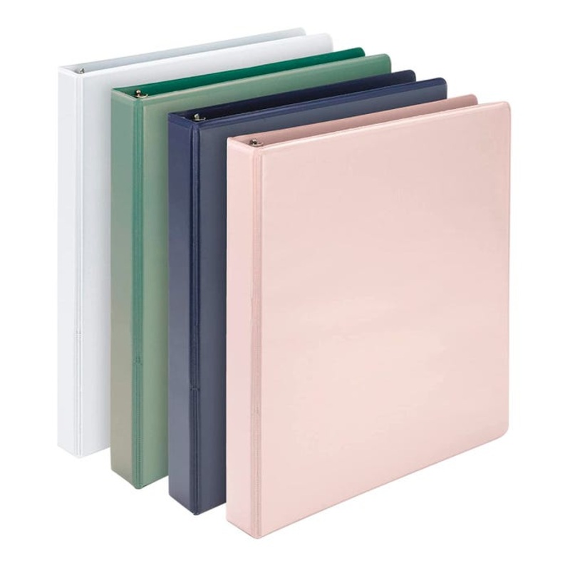 Samsill Earth Choice Durable View Binder, D-Ring, 1 Inch, Assorted Colors, Pack of 4