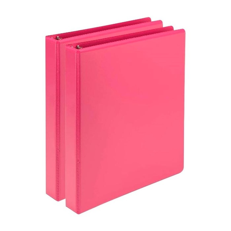 Samsill Earth Choice Fashion View Binder, Round Ring, 1-1/2 Inches, Berry, Pack of 2