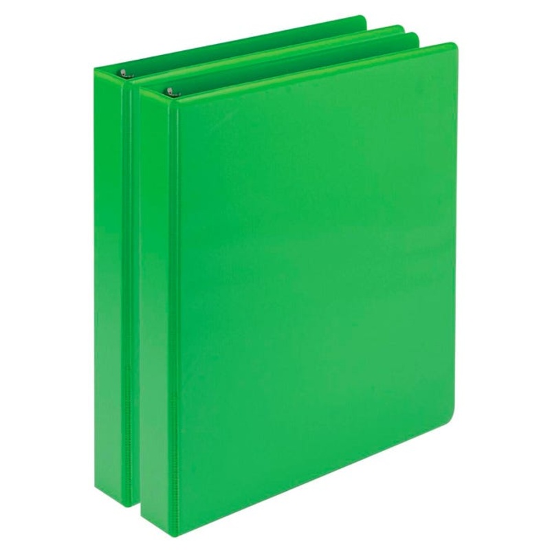 Samsill Earth Choice Fashion View Binder, Round Ring, 1-1/2 Inches, Lime, Pack of 2