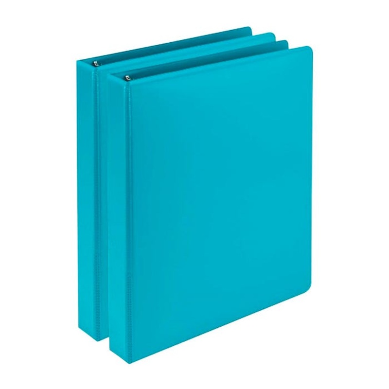 Samsill Earth Choice Fashion View Binder, Round Ring, 1-1/2 Inches, Turquoise, Pack of 2