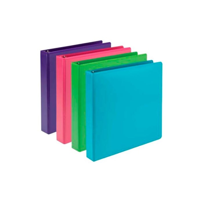 Samsill Earth Choice Fashion View Binder, Round Ring, 1 Inch, Assorted Color, Pack of 4