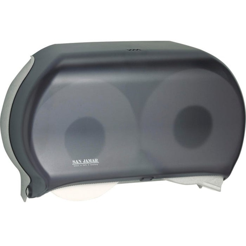 San Jamar Jumbo Slim Bathroom Tissue Dispenser, 5-1/4 x 19 x 12 Inches, Pearl Black