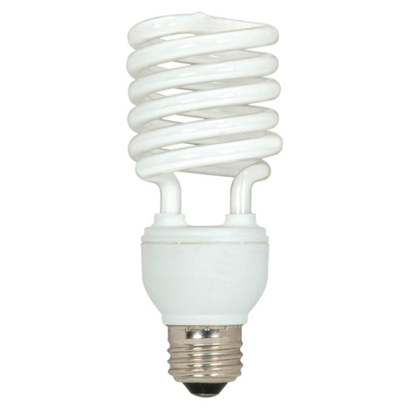 Satco Compact Fluorescent Lamp Bulb, 23 W, 120 V, 1600 Lumens, White, Box of 3