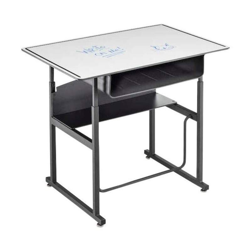 Safco Alphabetter Adjustable Stand-Up Desk, Book Box and Swinging Footrest Bar, 24 x 36 x 26 to 42-1/4 Inches