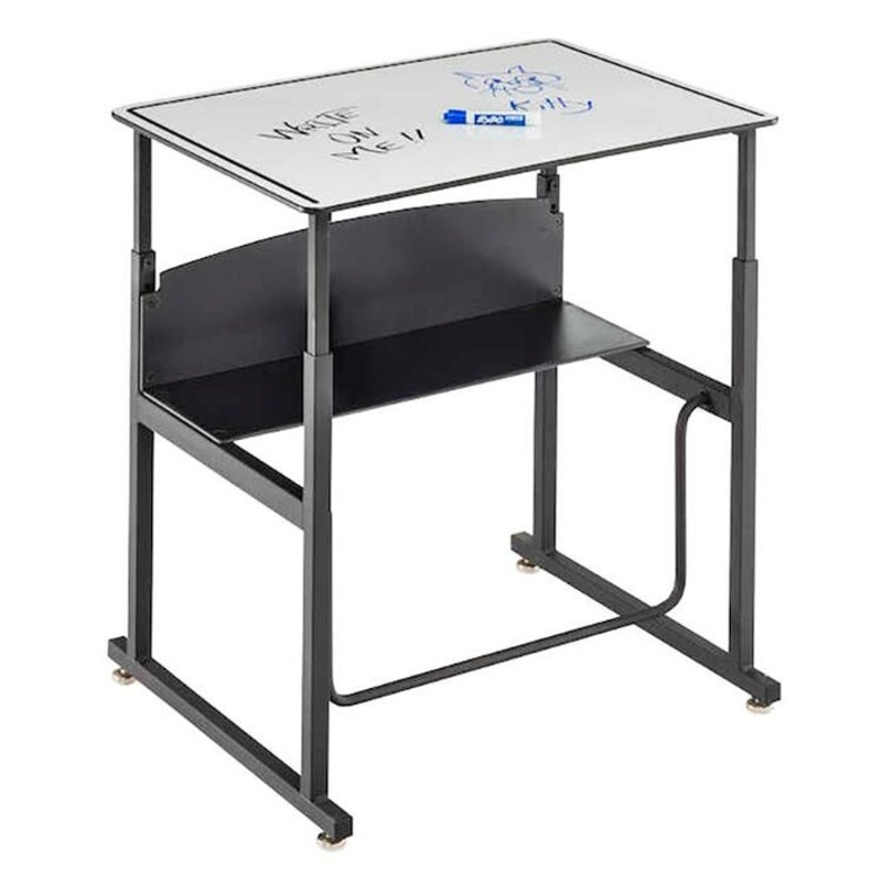 Safco Alphabetter Adjustable Stand-Up Desk, Swinging Footrest Bar, 20 x 28 x 26 to 42-1/4 Inches
