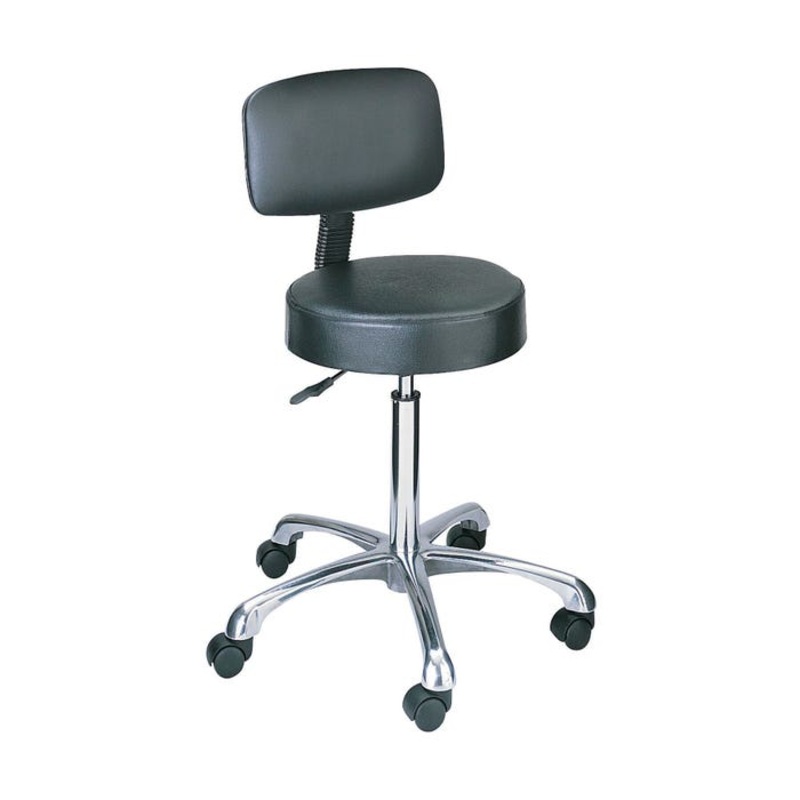 Safco Lab Stool with Pneumatic Lift, Black Seat and Back