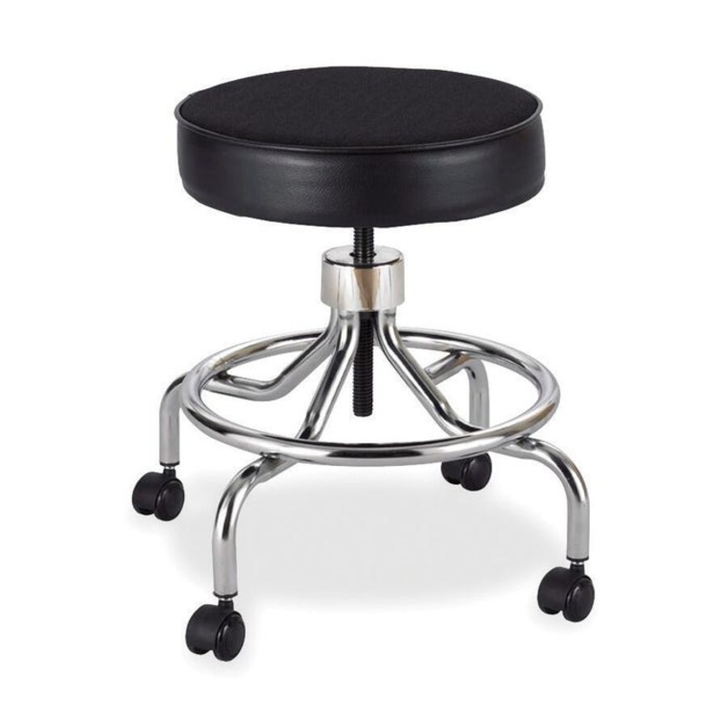 Safco Low Base Adjustable Height Exam Room Stool with Screw Lift, 17 – 25 in Seat