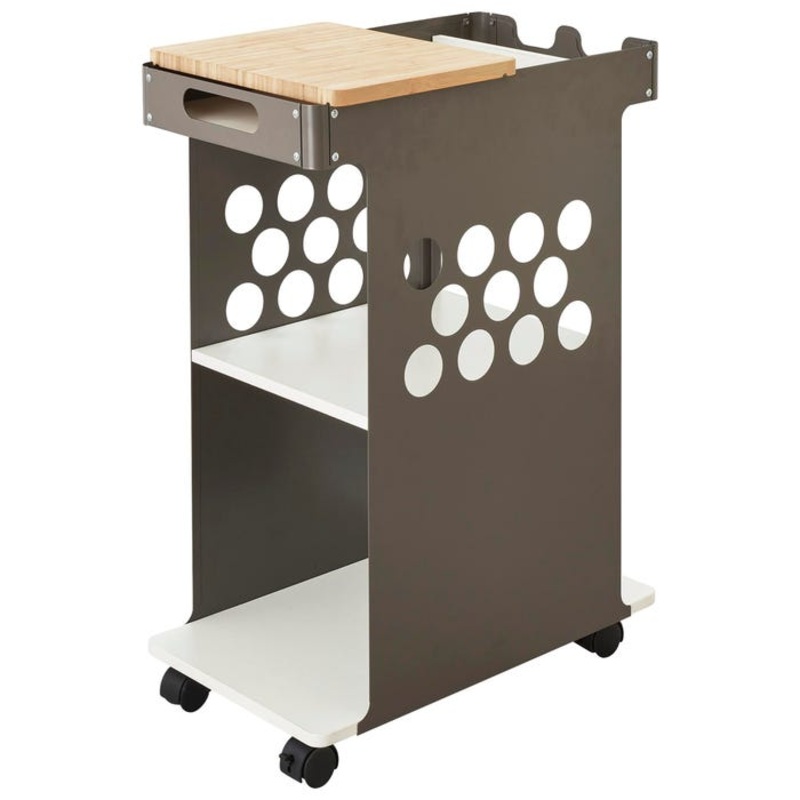 Safco Mini Rolling Storage Cart – Cart with Sliding Worksurface, Mobile, 15 x 25-1/8 x 34-3/8 Inches, White