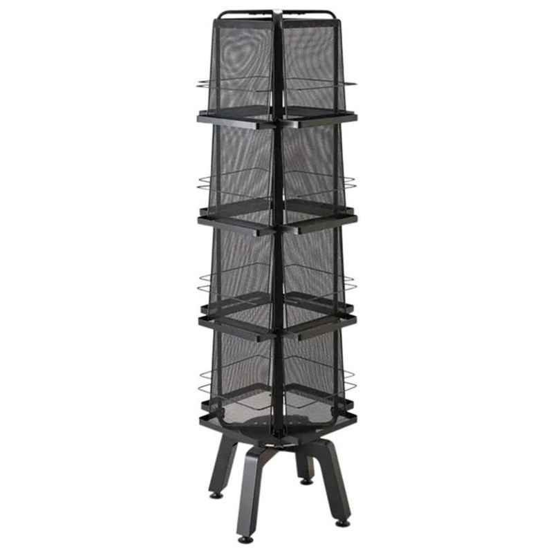 Safco Onyx Mesh Rotating Magazine Stand, 16 Pockets, 18-1/4 x 18-1/4 x 58-5/8 Inches, Black