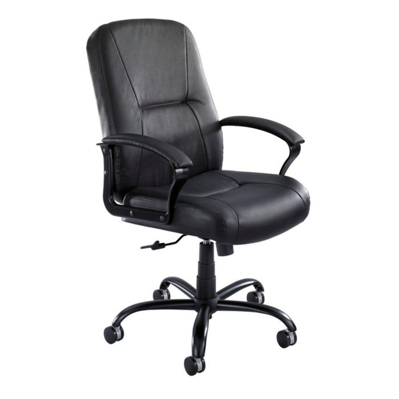 Safco Serenity High Back Big and Tall Chair, 26 x 26 x 48-1/2 Inches, Black Leather